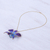 Gold-accented orchid petal pendant necklace, 'Orchid Magic in Blue' - Gold-Accented Blue Orchid Petal Pendant Necklace & Brooch (image 2c) thumbail
