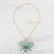 Gold-accented orchid petal pendant necklace, 'Orchid Magic in Light Blue' - Gold-Plated Blue Orchid Petal Pendant Necklace and Brooch (image 2b) thumbail