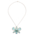 Gold-accented orchid petal pendant necklace, 'Orchid Magic in Light Blue' - Gold-Plated Blue Orchid Petal Pendant Necklace and Brooch (image 2d) thumbail