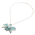 Gold-accented orchid petal pendant necklace, 'Orchid Magic in Light Blue' - Gold-Plated Blue Orchid Petal Pendant Necklace and Brooch (image 2e) thumbail
