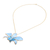 Gold-accented orchid petal pendant necklace, 'Orchid Magic in Light Blue' - Gold-Plated Blue Orchid Petal Pendant Necklace and Brooch (image 2f) thumbail