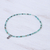 Quartz pendant necklace, 'Early Winter' - Hand Threaded Quartz and Karen Silver Pendant Necklace
