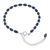 Lapis lazuli beaded bracelet, 'Into the Sky' - Lapis Lazuli and Sterling Silver Beaded Bracelet