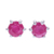 Ruby stud earrings, 'Catch a Star in Pink' - Handmade Ruby and Sterling Silver Stud Earrings (image 2a) thumbail