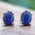 Sapphire stud earrings, 'Blue Twilight' - Sapphire and Sterling Silver Stud Earrings from Thailand (image 2) thumbail