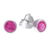 Ruby stud earrings, 'Round Star' - Thai Ruby and Sterling Silver Stud Earrings (image 2c) thumbail