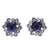 Sapphire and marcasite stud earrings, 'Firefly in Blue' - Hand Crafted Sapphire and Marcasite Stud Earrings thumbail