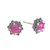 Ruby and marcasite stud earrings, 'Firefly in Pink' - Artisan Crafted Ruby and Marcasite Stud Earrings (image 2c) thumbail