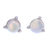 Opal stud earrings, 'Hidden Moon' - Hand Made Opal Gemstone Stud Earrings thumbail