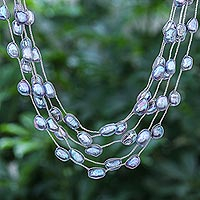 Collar de perlas cultivadas, 'Secret Pearl in Grey'