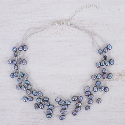 collar de estación de perlas cultivadas - Collar de estación de perlas cultivadas de agua dulce hecho a mano