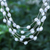 Cultured pearl station necklace, 'Secret Pearl in Light Grey' - Hand Made Cultured Freshwater Pearl Station Necklace (image 2) thumbail