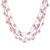 Cultured pearl station necklace, 'Secret Pearl in Peach' - Hand Threaded Cultured Freshwater Pearl Station Necklace (image 2d) thumbail