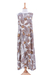 Hand-printed cotton sundress, 'Botanical Impression' - Sleeveless Cotton Maxi Dress with Floral Motif (image 2a) thumbail