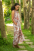 Hand-printed cotton sundress, 'Botanical Impression' - Sleeveless Cotton Maxi Dress with Floral Motif (image 2b) thumbail