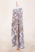 Hand-printed cotton sundress, 'Botanical Impression' - Sleeveless Cotton Maxi Dress with Floral Motif (image 2f) thumbail