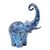 Brass sculpture, 'Majestic Blue Elephant' - Hand Painted Blue Brass Elephant Sculpture