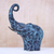 Messingskulptur - Handbemalte Elefantenskulptur aus blauem Messing