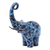 Messingskulptur - Handbemalte Elefantenskulptur aus blauem Messing