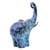 Brass sculpture, 'Majestic Blue Elephant' - Hand Painted Blue Brass Elephant Sculpture