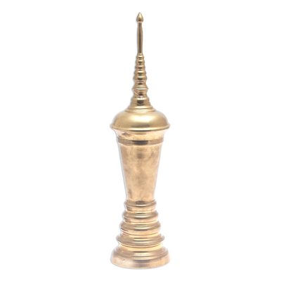Handmade Antique Finish Brass Urn from Thailand