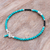 Onyx beaded bracelet, 'Nexus in Turquoise' - Hand Crafted Onyx and Karen Silver Beaded Bracelet (image 2b) thumbail