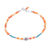 Carnelian beaded bracelet, 'Nexus in Orange' - Carnelian and Karen Silver Beaded Bracelet from Thailand thumbail