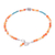 Carnelian beaded bracelet, 'Nexus in Orange' - Carnelian and Karen Silver Beaded Bracelet from Thailand (image 2d) thumbail
