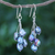 Cultured pearl dangle earrings, 'Mystic Pearl in Blue' - Hand Crafted Cultured Freshwater Pearl Dangle Earrings (image 2) thumbail