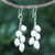 Cultured pearl dangle earrings, 'Mystic Pearl in White' - Handmade Cultured Freshwater Pearl Dangle Earrings (image 2) thumbail