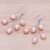 Cultured pearl dangle earrings, 'Mystic Pearl in Peach' - Artisan Crafted Cultured Freshwater Pearl Dangle Earrings (image 2b) thumbail