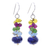Lapis lazuli and quartz dangle earrings, 'Sky Rainbow' - Hand Crafted Lapis Lazuli and Quartz Dangle Earrings thumbail