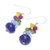 Lapis lazuli and quartz dangle earrings, 'Sky Rainbow' - Hand Crafted Lapis Lazuli and Quartz Dangle Earrings (image 2c) thumbail