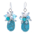Multi-gemstone dangle earrings, 'Space Candy in Blue' - Howlite and Cultured Freshwater Pearl Dangle Earrings