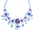 Multi-gemstone statement necklace, 'Flower Bed in Blue' - Hand Crafted Lapis Lazuli and Agate Statement Necklace thumbail