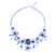 Multi-gemstone statement necklace, 'Flower Bed in Blue' - Hand Crafted Lapis Lazuli and Agate Statement Necklace (image 2e) thumbail