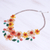 Multi-gemstone statement necklace, 'Flower Bed in Orange' - Hand Threaded Carnelian and Agate Statement Necklace (image 2c) thumbail