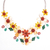 Multi-gemstone statement necklace, 'Flower Bed in Orange' - Hand Threaded Carnelian and Agate Statement Necklace (image 2e) thumbail