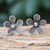 Sterling silver button earrings, 'Leafy Flowers' - Artisan Made Sterling Silver Floral Button Earrings (image 2) thumbail