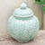 Celadon ceramic jar, 'Flower Fairy' - Hand Crafted Celadon Ceramic Floral-Themed Jar thumbail