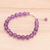 Amethyst beaded bracelet, 'Sweet Night in Purple' - Amethyst and Karen Silver Beaded Bracelet (image 2) thumbail