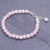 Rose quartz beaded bracelet, 'Sweet Night in Pink' - Rose Quartz and Karen Silver Beaded Bracelet (image 2) thumbail