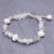 Cultured pearl and fluorite beaded bracelet, 'Mellow Night' - Cultured Freshwater Pearl and Fluorite Beaded Bracelet (image 2) thumbail