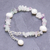 Cultured pearl and fluorite beaded bracelet, 'Mellow Night' - Cultured Freshwater Pearl and Fluorite Beaded Bracelet (image 2b) thumbail