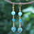 Gold-accented multi-gemstone dangle earrings, 'Elemental in Blue' - Gold-Accented Quartz and Jasper Dangle Earrings thumbail