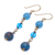 Gold-accented multi-gemstone dangle earrings, 'Elemental in Blue' - Gold-Accented Quartz and Jasper Dangle Earrings