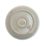 Celadon ceramic dinner plate, 'Flavorful' - Green Celadon Ceramic Lotus Flower Dinner Plate