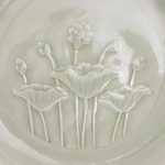 Celadon ceramic dinner plate, 'Flavorful' - Green Celadon Ceramic Lotus Flower Dinner Plate
