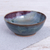 Ceramic soup bowl, 'Happy Harvest' - Hand Crafted Blue Ceramic Soup Bowl thumbail