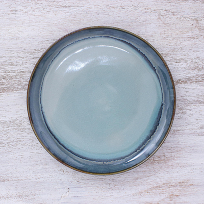 Speiseteller aus Keramik - Handgefertigter Speiseteller aus blauer Keramik